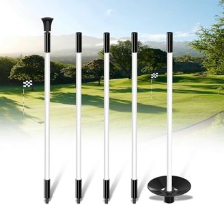 KINGTOP 6ft Golf Flagpole - Portable 5-Section Design with Ball Retrieval Base - Perfect for Home Backyard Practice Putting Greens and Country Clubs, 1-Pack