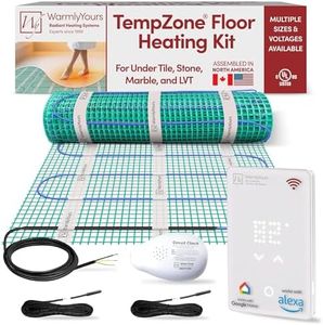 210 Sqft Heated Floor Mat Kit with UWG5 WiFi Thermostat, Two Sensors, Tester - 240V Electric Radiant Floor Heating System, Radiant Heating Mat installs under Tile, Vinyl - WarmlyYours TempZone