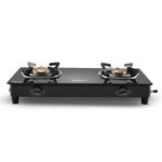 Maharaja Whiteline Belenus Neo Gas Cooktop-2 Burners (Black), (Gs-127), Open