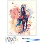 HASTHIP Paint By Numbers For Adults, Diy Aesthetic Horse Canvas Painting With Brushes Pigments, Art Craft Set For Home Decor, Gift For Teens Adults (16X20Inch, Horse), Multicolor