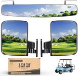 10L0L Newest Golf Cart Mirrors Contains Folding Side Mirrors and Rear View Mirror Universal for Yamaha Club Car DS Precedent/EZGO TXT RXV