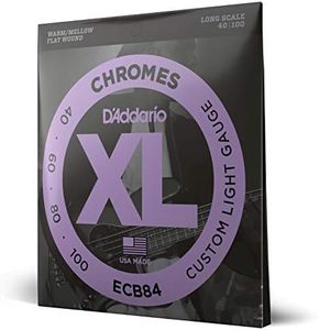 D'Addario ECB84 Chromes Bass Guitar Strings, Custom Light, 40-100, Long Scale