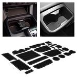 CupHolderHero fits Toyota Tacoma Accessories 2016-2023 Premium Custom Interior Non-Slip Anti Dust Cup Holder Inserts, Center Console Liner Mats, Door Pocket Liners 19pc Set (Double Cab) (Gray Trim)