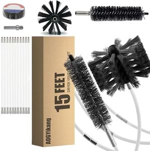 AOGYikang 15 Feet Dryer Vent Cleaning Brush Kit, Multi-Scene Durability Chimney Brush with Flexible Nylon Rod, Multi-Purpose lint Cleaning Brush for Drill,Chimneys, fireplaces, Ventilation ducts