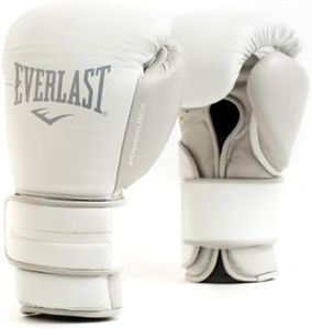 Everlast Unisex - Guantes de Boxeo para Adultos Powerlock 2 Pro Lace Guante de Entrenamiento, Blanco, 14oz