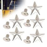 50Pcs Star Shape Studs Star Rivets, Metal Rivet Studs Spikes Star Studs and Spikes Metal Leather Craft DIY for Shoes Bags Clothing Decoration (Silver)