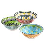 Ramen Bowl Set Pho Bowls- Porcelain Noodle Bowl Sets for Kitchen 35 oz - Colorful Ceramic Bowls for Serving Cereal | Miso Soup | Salad | Pasta | Noodles- Microwavable and Dishwasher Safe - Set of 3