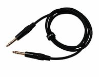 HAWK PROAUDIO SMSG005 Gold Series 6.35mm TRS Male to 6.35mm TRS Male with Cable Tie Monitor - 1.5 Meter (Black)