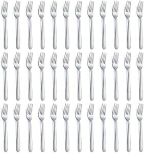 Gymdin 36 Pieces Salad Forks Set, 7 Inches Small Forks Silverware, Food Grade Stainless Steel Dessert Forks Set, Mirror Polished & Dishwasher Safe, Metal Forks Set Use for Tasting Cakes and Fruits
