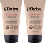 Thrive Natural Care Body Mineral Sunscreen SPF50 - Water Resistant Reef Safe Sunscreen with Broad Spectrum Clear Zinc Oxide Sun Block - Vegan, 5.8 Oz (Pack of 2)