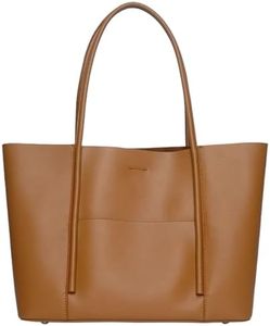 Rosvovo Genuine Leather Large Tote Bags for Women, Designer Leather Shoulder handBags Satchel Purse Handbag with Top Handle Brown, Mother's Day Gift