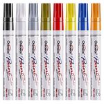 Overseas Paint Marker Pens - 8 Pack Assorted Color Permanent Oil Based Paint Markers, Waterproof, Quick Dry, Medium Tip, Paint Pen for Metal, Wood, Plastic, Rock, Mugs, Canvas, Glass, Stone