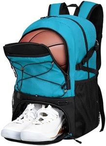 Goloni 30L Sports Backpack with Ball Compartment & Ventilated Shoe Pocket, Waterproof Lightweight Basketball Soccer Volleyball Bag for Youth Boys Girls Men Women,Blue