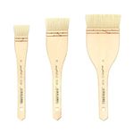 XDT#5249 Hake Artist Paint Brush 3 Piece Set Medium Soft Premium Goat #1.18in #2in #2.95in, Acrylic Oil Watercolor