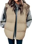 Zeagoo Puffer Vest Women Lightweight Stand Up Collar Sleeveless Jackets Zip Up Padded Warm Winter Coat Outerwear