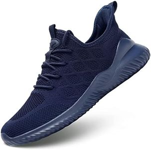 Mens Running Shoes Slip-on Walking Tennis Sneakers Lightweight Breathable Casual Soft Sole Mesh Workout Sports Shoes, Blue, 11