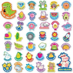 S&O 600 Large Bravo-cado Punny Reward Stickers for Kids Classroom - Teacher Stickers for Students - Counselor & School Stickers for Kids - Funny Stickers for Kids - Good Job Stickers with 40 Puns