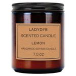 Scented Candle, Ladydi's Candle, 7Oz 48Hour Burn, Relaxation Gift, Lemon Scent, Soy Wax, Sleep Candle