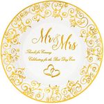 Crisky Wedding Mr and Mrs Gold Plates, Gold Wedding Party Decorations Dessert, Buffet, Cake, Lunch, Dinner Disposable Plates Party Supples, Celebrating for The Best Day Ever, 50 Count, 9" Plate