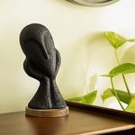 Ellementry Spellbound Face Ecomix Sculpture - Black|Home Decor Showpiece Any Occasion Gifts|Living Room,Bedroom&Table Top Decoration Accessories|Decorative Gifting Item For Any Occasion,14 cm,27 cm