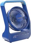 Svinkal Desk Fan, Battery Powered Square Camping Fan, Portable Fan for Home Office, Travel Fan for Sleeping Fits in Suitcase, 20600mAh Blue Border Outdoor Fan