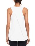 Workout Tank Tops for Women Gym Athletic Sleeveless Running Tops Yoga Shirts Racerback Sport Vest (White, M)