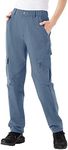 Rdruko Women's Hiking Cargo Pants Water-Resistant Quick Dry UPF 50+ Travel Camping Work Pants Zipper Pockets, 01 Blue, X-Small