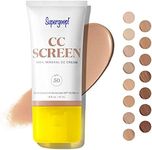 Supergoop! CC Screen - SPF 50 PA++++ CC Cream, 100% Mineral Color-Corrector & Broad Spectrum Sunscreen - Tinted Moisturizer, Concealer & Buildable Coverage Foundation - 1.6 fl oz