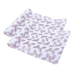 Kuber Industries Shelf Liner | EVA Kitchen Cabinet Shelf Mat | Anti-Slip Bathroom Mat | Fridge Mat | Table Mat | Brown Leaf Wardrobe Mat | 3 Meter | Pack of 2 | White