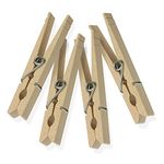 Honey-Can-Do Wood Clothespins with Spring (Set of 50, Brown)