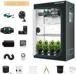 MARS HYDRO 2x4 Grow Tent Kit Complete System with 300W TSL2000 4x2 Full Coverage Dimmable Light,48"x24"x71" 1680D High Reflective Mylar,4inch 26.8dB,205CFM Smart Ventilation Kit,10 Speed Clip Fan