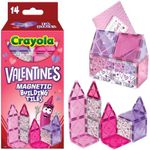 CreateOn Crayola Magnetic Tiles, Building Set for Kids, Magnetic Toy, Travel Toys, Classroom Sensory Toy Blocks, STEM & Montessori Tools for Boys & Girls Ages 3+, 14-Piece Set (Valentines Day)