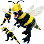 Randimals Animal Figurine Toy Bee & Tyrannosaurus Hybrid Realistic Animal Toys - Unique Mix of Safari Toys & Farm Animals Small Figurines - B-Rex Mini Animal Figures for Kids & Kidults