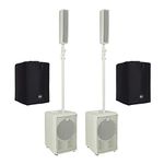 2x RCF J8 White Active Speaker System Column Array 1400W inc. Covers