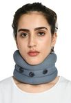 ZEDAN Soft Foam Universal Cervical Collar | Adjustable Neck Support Brace | For Sleeping - Relieves Neck Pain & Spine Pressure | Neck Collar After Whiplash or Injury | For Women & Men - (XL, Grey)