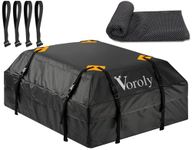 Voroly Rooftop top Cargo Carrier Bag 15 Cubic feet Waterproof for All Cars with/without Rack includes 4 Door Hooks