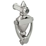 Nuk3y Door Knocker & Viewer, 9/16 in. Bore, 160-Degree View Angle (4" Height, Satin Nickel)