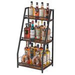 Hayexiha 3-Tier Trapezoidal Liquor Bottle Display Shelf, Bottle Rack for Bottle Storage