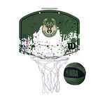 Wilson Mini NBA-Team Basketball Hoop, MILWAUKEE BUCKS, Plastic