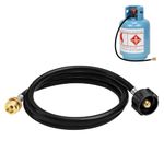 5FT Propane Adapter Hose Converter Kit 1 LB to 20 LB Propane Converter Hose for Mr Heater Buddy Coleman Camp Stove Weber Q Grill to QCC1/Type1 Propane Tank and More 1LB Portable Appliances Accessories