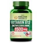 Vlado's Himalayan Organics Methylcobalamin Vitamin B12 1500mcg Supplement - 90 Veg Tablets