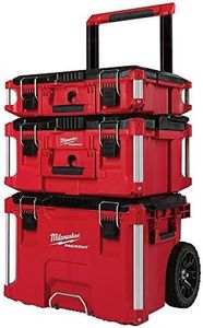 Milwaukee Packout Rolling Modular Stackable Tool Box Storage System, Red