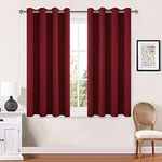 Hiasan Christmas Blackout Curtains for Bedroom Decor, Thermal Insulated Privacy Protection Room Darkening Curtains 2 Panels for Living Room, 52 x 45 Inches Length, Burgundy