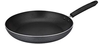 Amazon Brand - Solimo Aluminium Non Stick Frypan (28 cm, Hammertone finish, 3 coat, 2.9mm thickness), Black