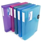 Rapesco 1690 Rigid Box File, 40 mm Spine, A4, Transparent Assorted Colours, Pack of 5