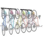 Koova Wall Mount Bike Storage Rack Garage Hanger for 6 Bicycles + Helmets | Fits All Bikes Even Large Cruisers/Big Tire Mountain Bikes | Heavy Duty Powder Coated Steel (6 Bike Rack)