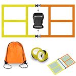 TRINKA Pickleball Court Marking Kit, Temporary Pickleball Court Lines Markers with 2 Tape, Official Size Pickleball Lines Portable Marking Set for Outdoor Indoor Gym Pickleball Tennis (Orange-Yellow)