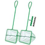 Filhome 2 Pcs Aquarium Fish Net, Fine Mesh Quick Catch Fish Net for Fish Tank (12.6cm) (5 inch)