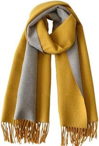 PFLife Scarf Women Cashmere Scarf 80''*27'' With Box Red Winter Pashmina Shawl Thick Oversized Scarves Wraps (yellow)