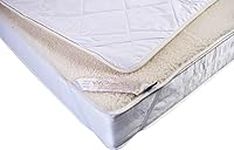 Merino Wool Bedding, natural bedding wool mattress topper fleece sheet natural product Seasons**,Reversible wool underblanket corner straps (60 x 120 cm)